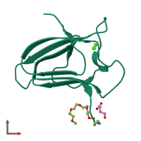 PDB entry 5lu3 coloured by chain, front view.