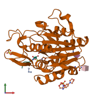 PDB entry 5lu8 coloured by chain, front view.