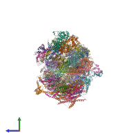 PDB entry 5luf coloured by chain, side view.