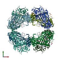 PDB entry 5lv2 coloured by chain, front view.