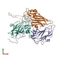 PDB entry 5lvc coloured by chain, front view.