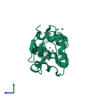 PDB entry 5lvh coloured by chain, side view.