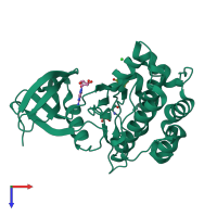 PDB entry 5lvn coloured by chain, top view.