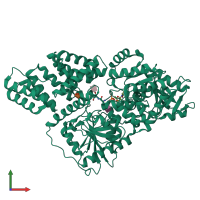 PDB entry 5lvv coloured by chain, front view.