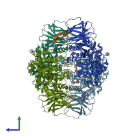 PDB entry 5lvx coloured by chain, side view.