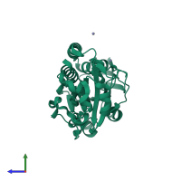 PDB entry 5lwh coloured by chain, side view.