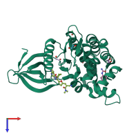 PDB entry 5lwm coloured by chain, top view.