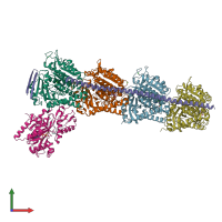 PDB entry 5lxt coloured by chain, front view.