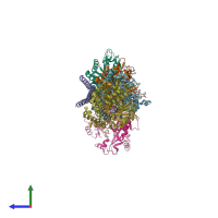 PDB entry 5lxt coloured by chain, side view.