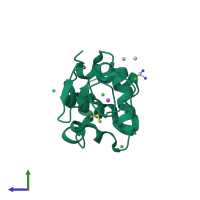 PDB entry 5lxw coloured by chain, side view.