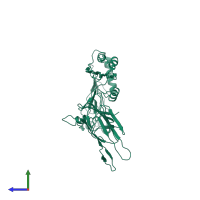 PDB entry 5ly6 coloured by chain, side view.