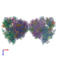 PDB entry 5lyb coloured by chain, top view.