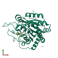 PDB entry 5lyi coloured by chain, front view.