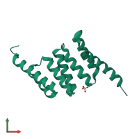 PDB entry 5lyp coloured by chain, front view.