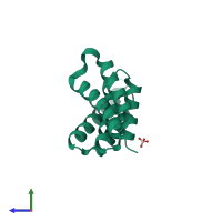 PDB entry 5lyp coloured by chain, side view.