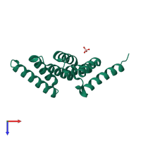 PDB entry 5lyp coloured by chain, top view.