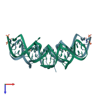 PDB entry 5lys coloured by chain, top view.
