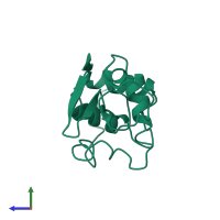 PDB entry 5lyt coloured by chain, side view.