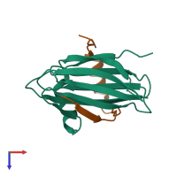 PDB entry 5lz3 coloured by chain, top view.