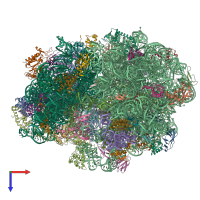 PDB entry 5lzd coloured by chain, top view.