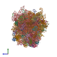 PDB entry 5lzs coloured by chain, side view.