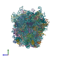 PDB entry 5lzt coloured by chain, side view.