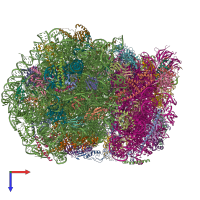 PDB entry 5lzy coloured by chain, top view.