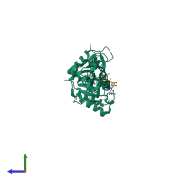 PDB entry 5m04 coloured by chain, side view.