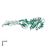 PDB entry 5m04 coloured by chain, top view.