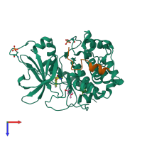 PDB entry 5m0l coloured by chain, top view.