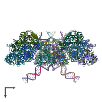 PDB entry 5m0r coloured by chain, top view.