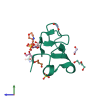 PDB entry 5m0w coloured by chain, side view.