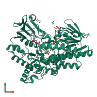 PDB entry 5m10 coloured by chain, front view.