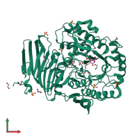 PDB entry 5m1i coloured by chain, front view.