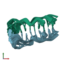 PDB entry 5m1l coloured by chain, ensemble of 10 models, front view.