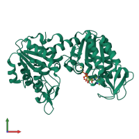 PDB entry 5m1r coloured by chain, front view.