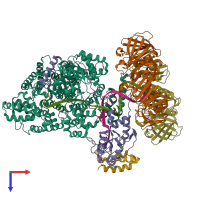 PDB entry 5m1s coloured by chain, top view.