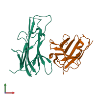 PDB entry 5m2j coloured by chain, front view.