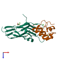 PDB entry 5m2s coloured by chain, top view.