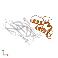 Doc8: Type I dockerin repeat domain from family 9 glycoside hydrolase WP_009982745[Ruminococcus flavefaciens] in PDB entry 5m2s, assembly 1, front view.