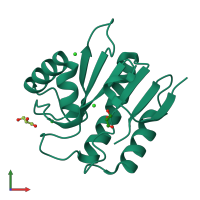 PDB entry 5m31 coloured by chain, front view.
