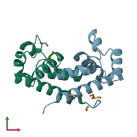 PDB entry 5m33 coloured by chain, front view.