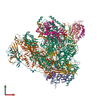 PDB entry 5m3f coloured by chain, front view.