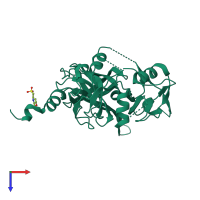 PDB entry 5m3o coloured by chain, top view.