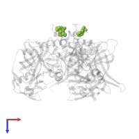 2-(N-MORPHOLINO)-ETHANESULFONIC ACID in PDB entry 5m3o, assembly 1, top view.