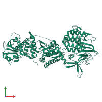 PDB entry 5m41 coloured by chain, front view.