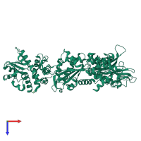 PDB entry 5m41 coloured by chain, top view.