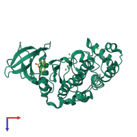 PDB entry 5m44 coloured by chain, top view.