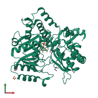 PDB entry 5m46 coloured by chain, front view.