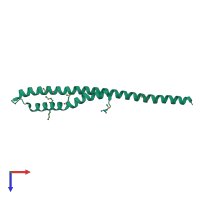 PDB entry 5m48 coloured by chain, top view.